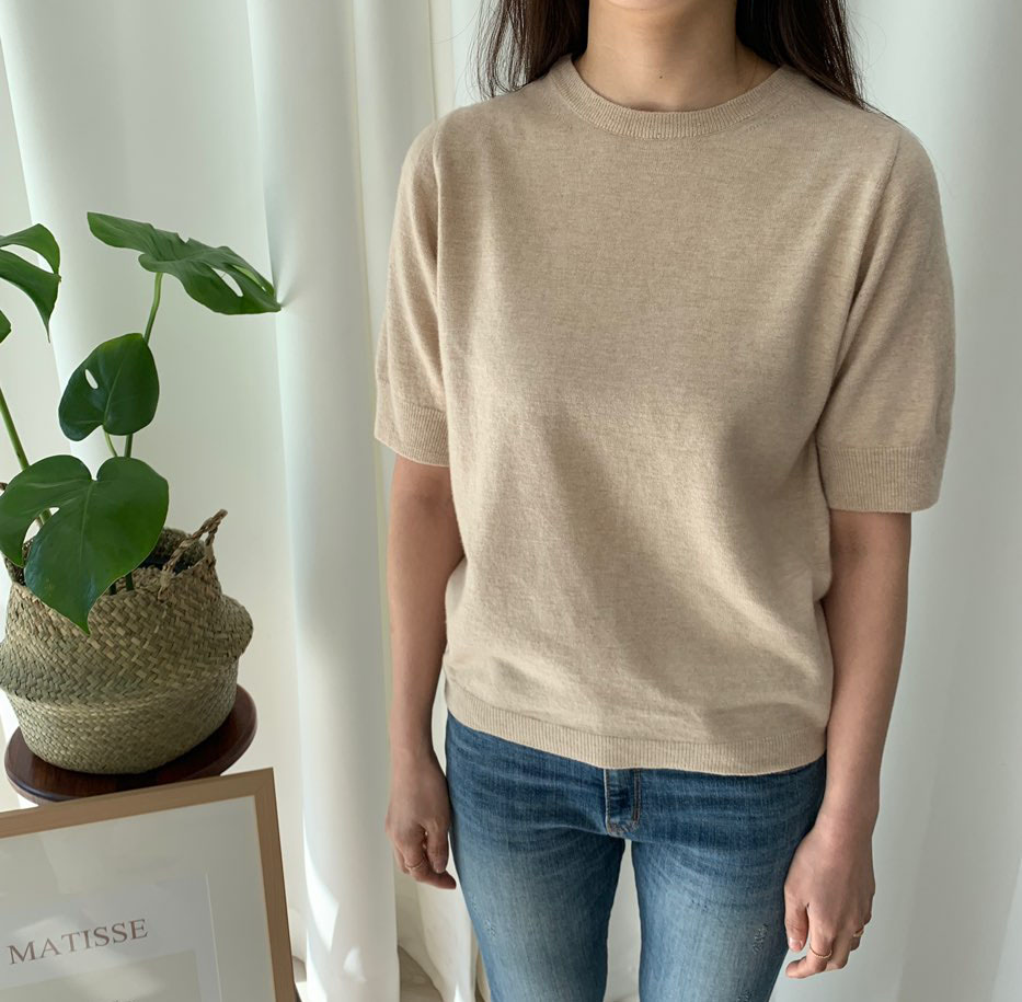 울캐시반팔니트